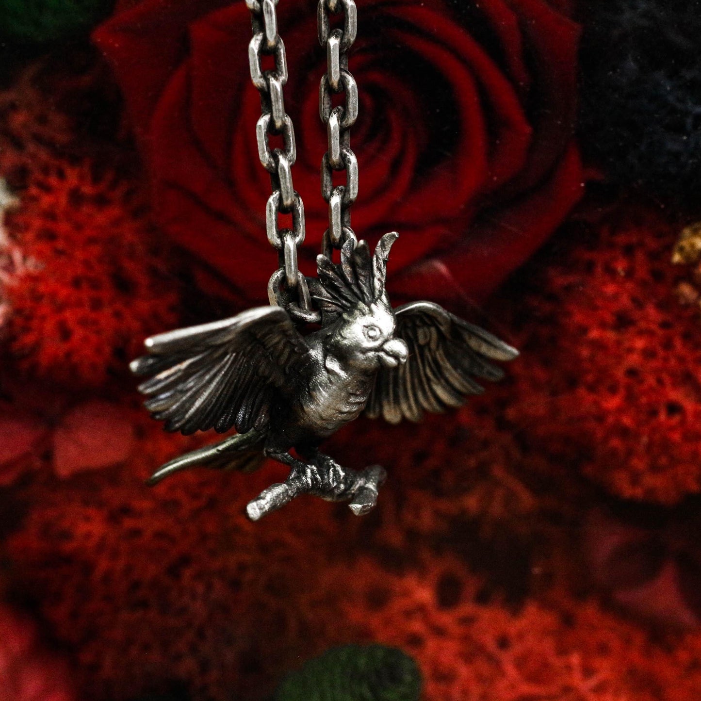 Majestic Cockatoo Pendant - 925 Silver Handcrafted