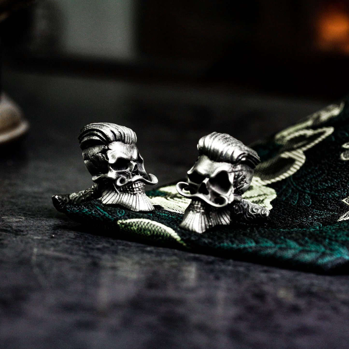 Badass Gentleman Skull Cufflinks - 925 Silver Handmade