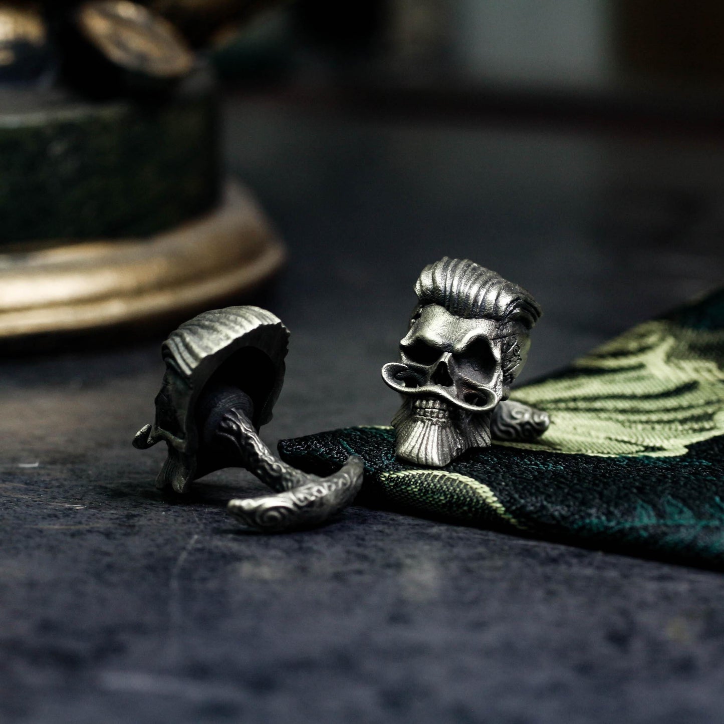 Badass Gentleman Skull Cufflinks - 925 Silver Handmade