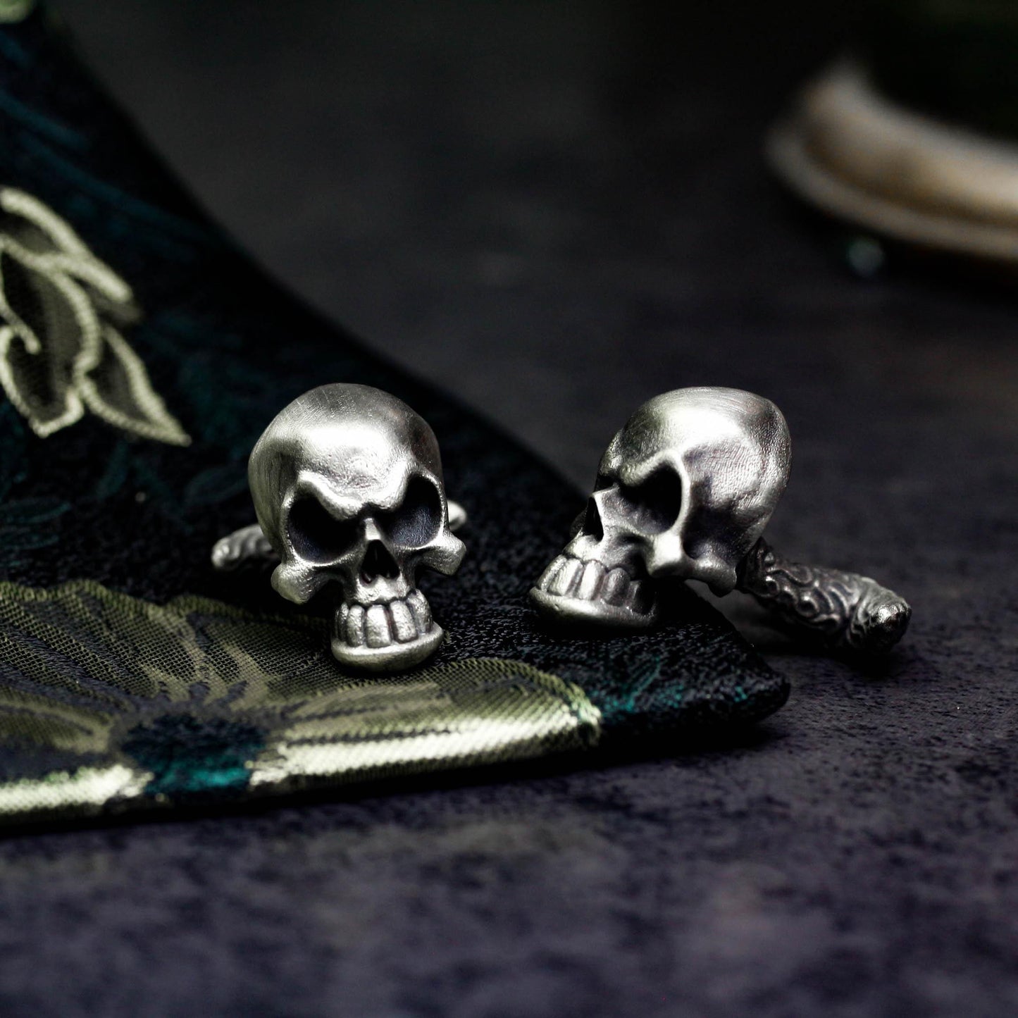 Skull Cufflinks - 925 Silver Handmade