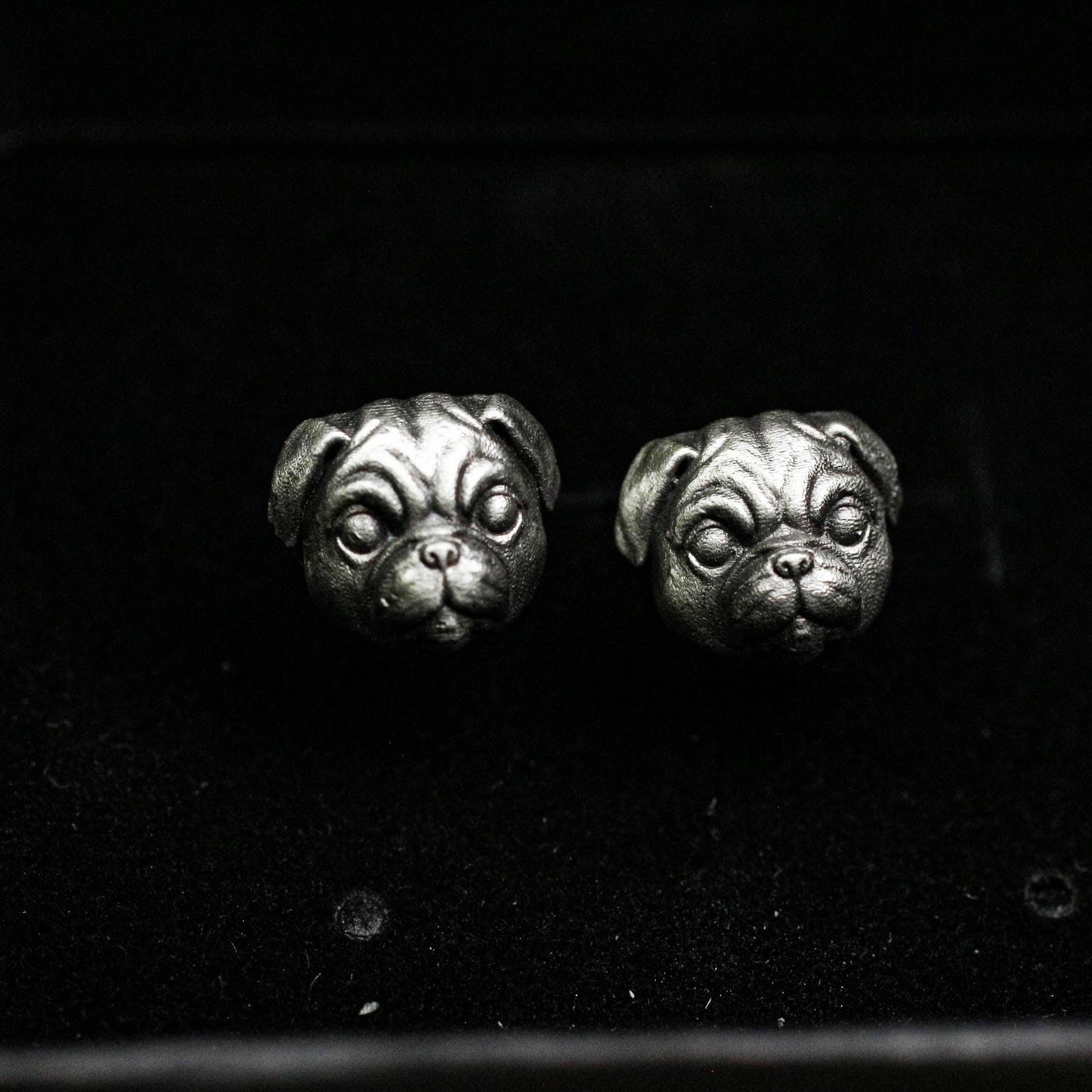 Charming Pug Earrings - 925 Sterling Silver Handmade