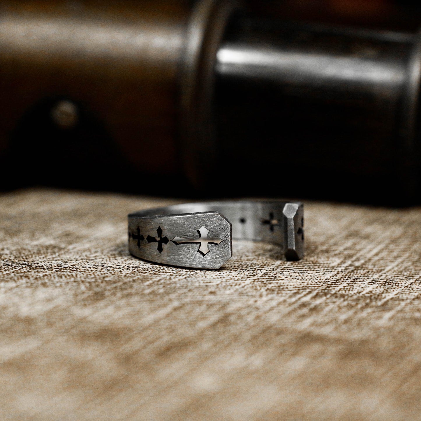 Runic Edge 925 Silver Handmade Ring ¨C Engraved Mystic Symbols