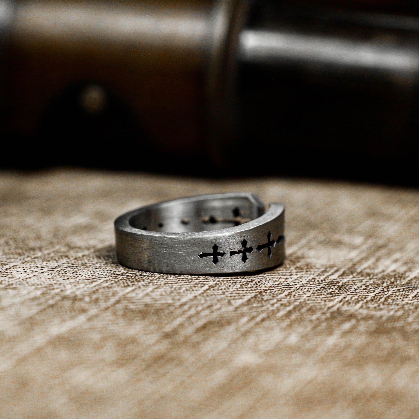 Runic Edge 925 Silver Handmade Ring ¨C Engraved Mystic Symbols