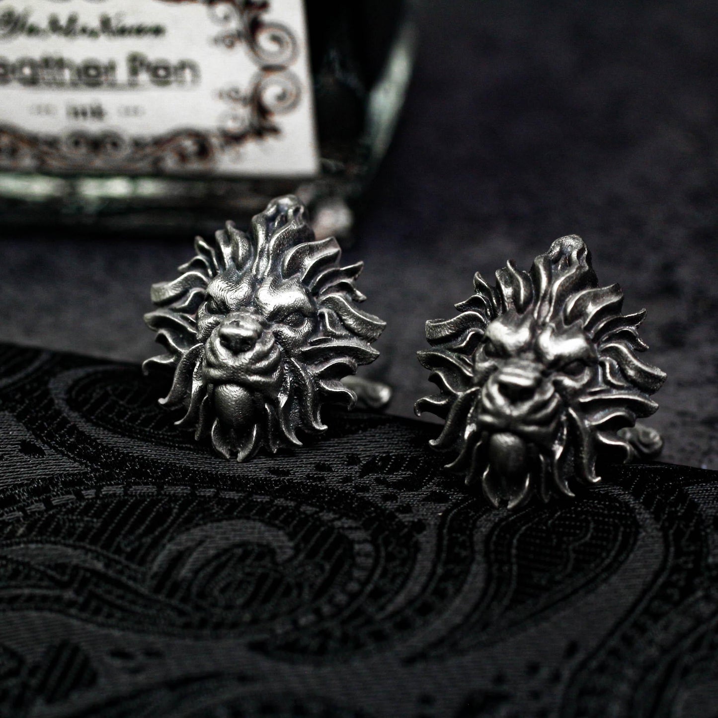 Lion Men's Cufflinks - 925 Silver Handmade
