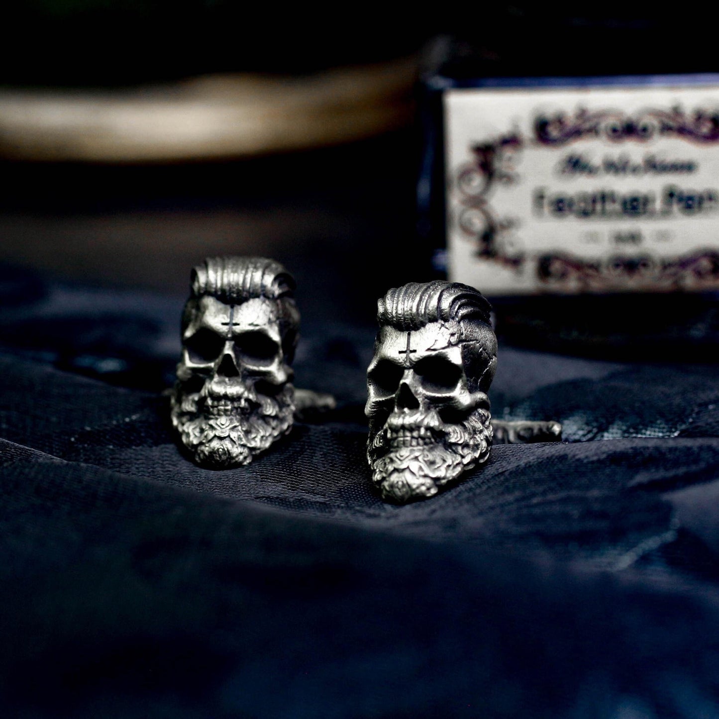 Badass Gentleman Skull Cufflinks - 925 Sterling Silver Handmade