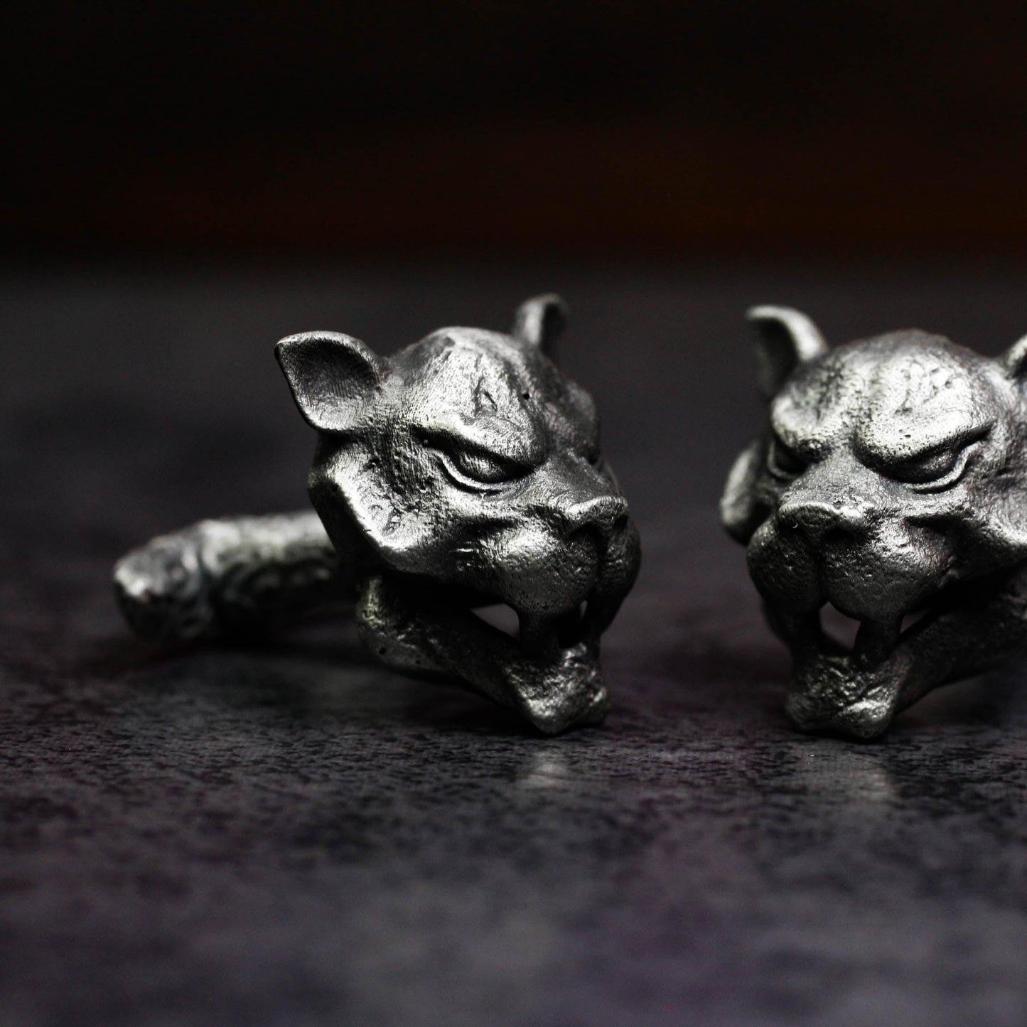 Saber-Toothed Tiger Cufflinks - Handmade 925 Silver Wildlife Design