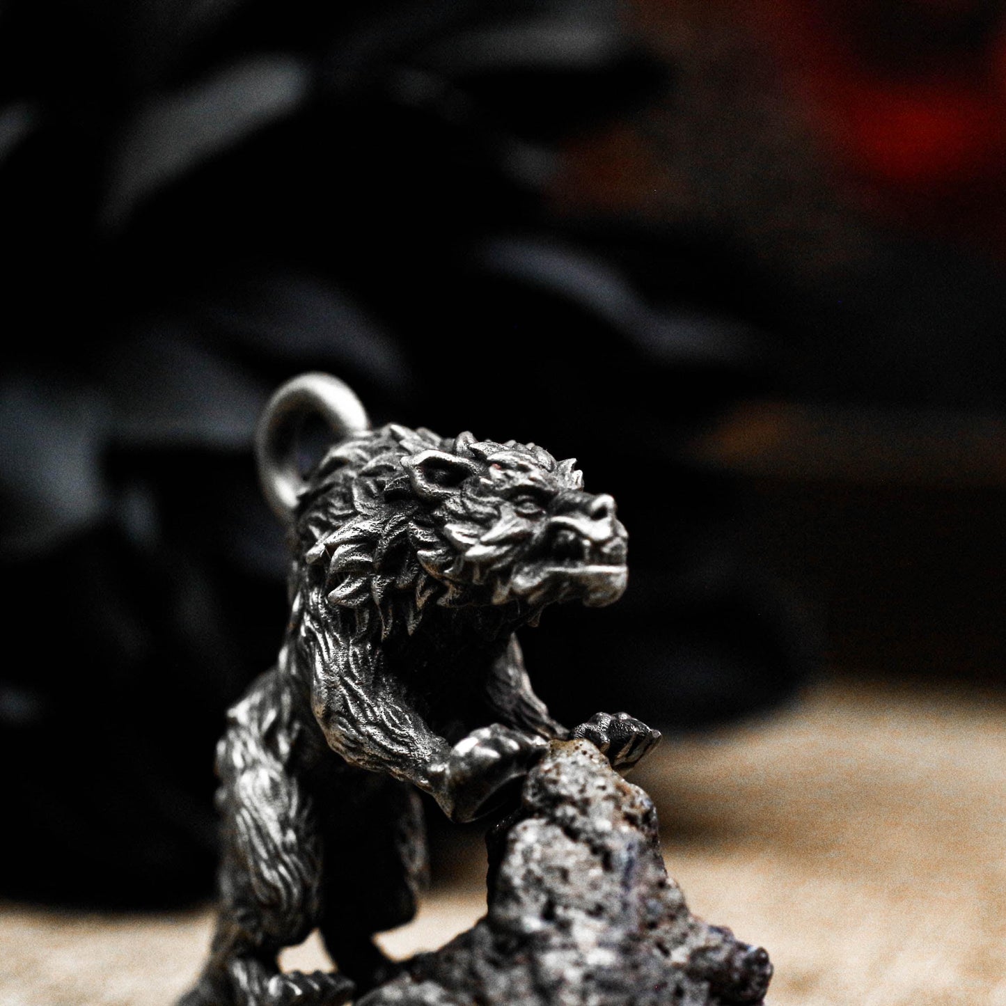 Feral Beast Guardian Pendant - Artisan Crafted in 925 Silver