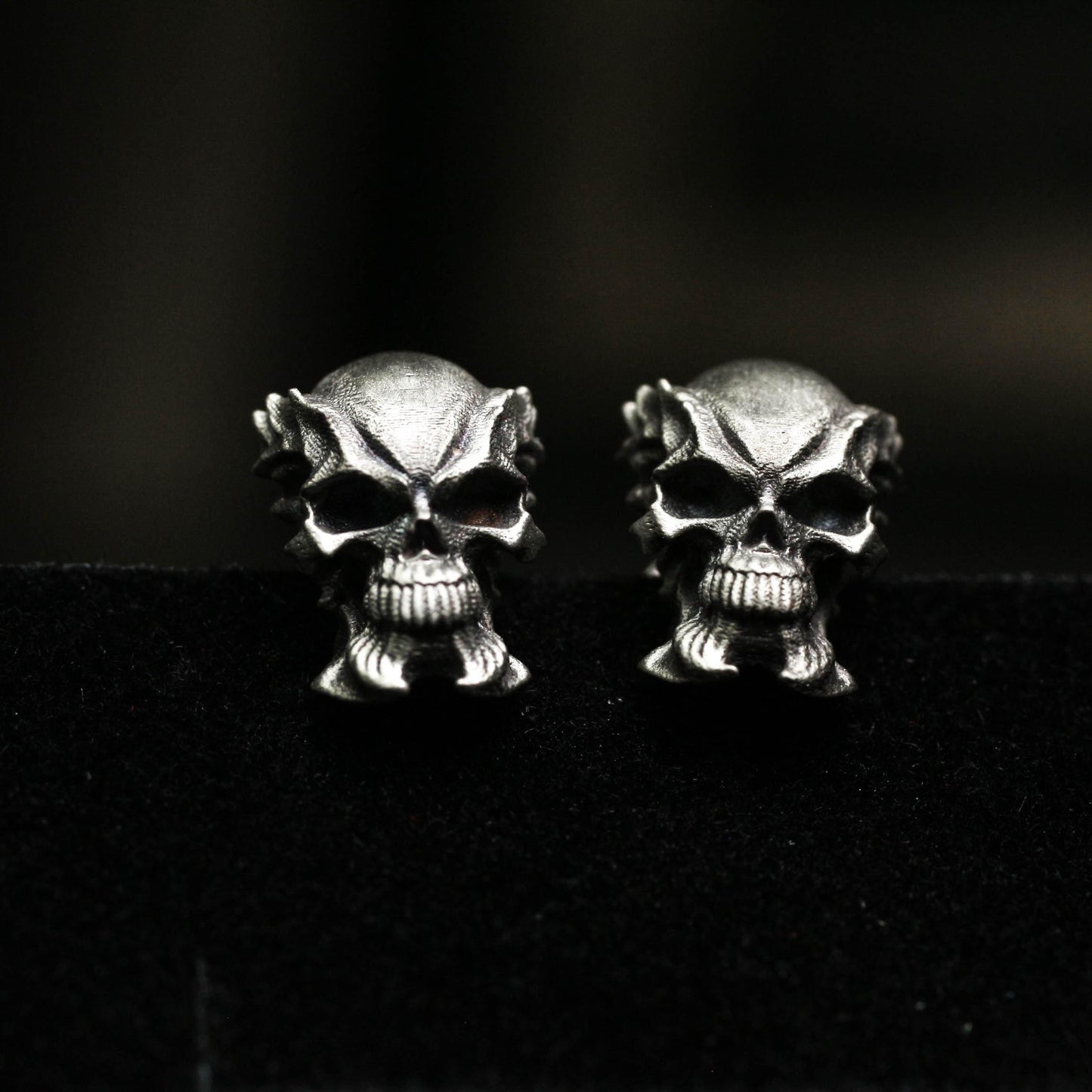 Mini Devil Skull Earrings - 925 Sterling Silver Handmade