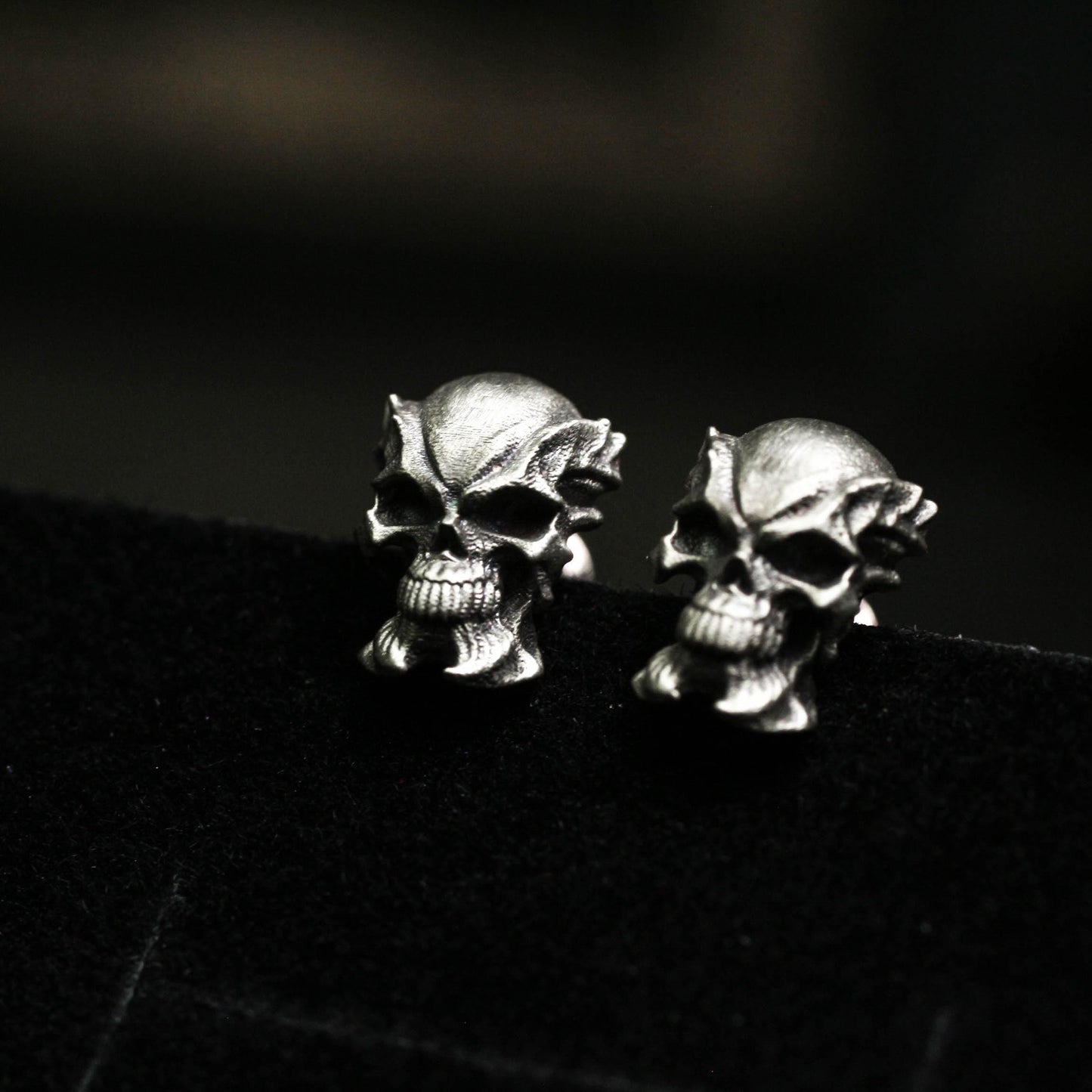 Mini Devil Skull Earrings - 925 Sterling Silver Handmade