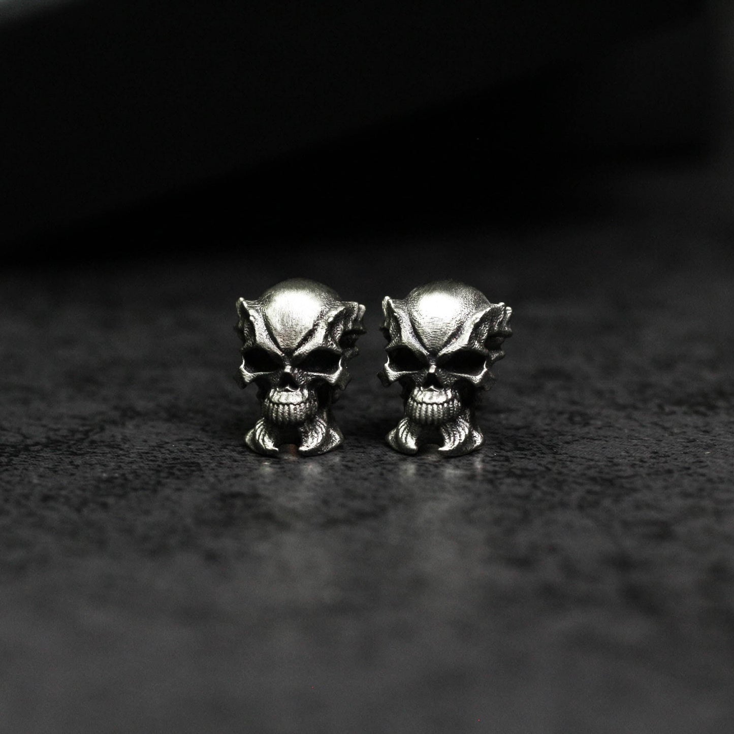 Mini Devil Skull Earrings - 925 Sterling Silver Handmade