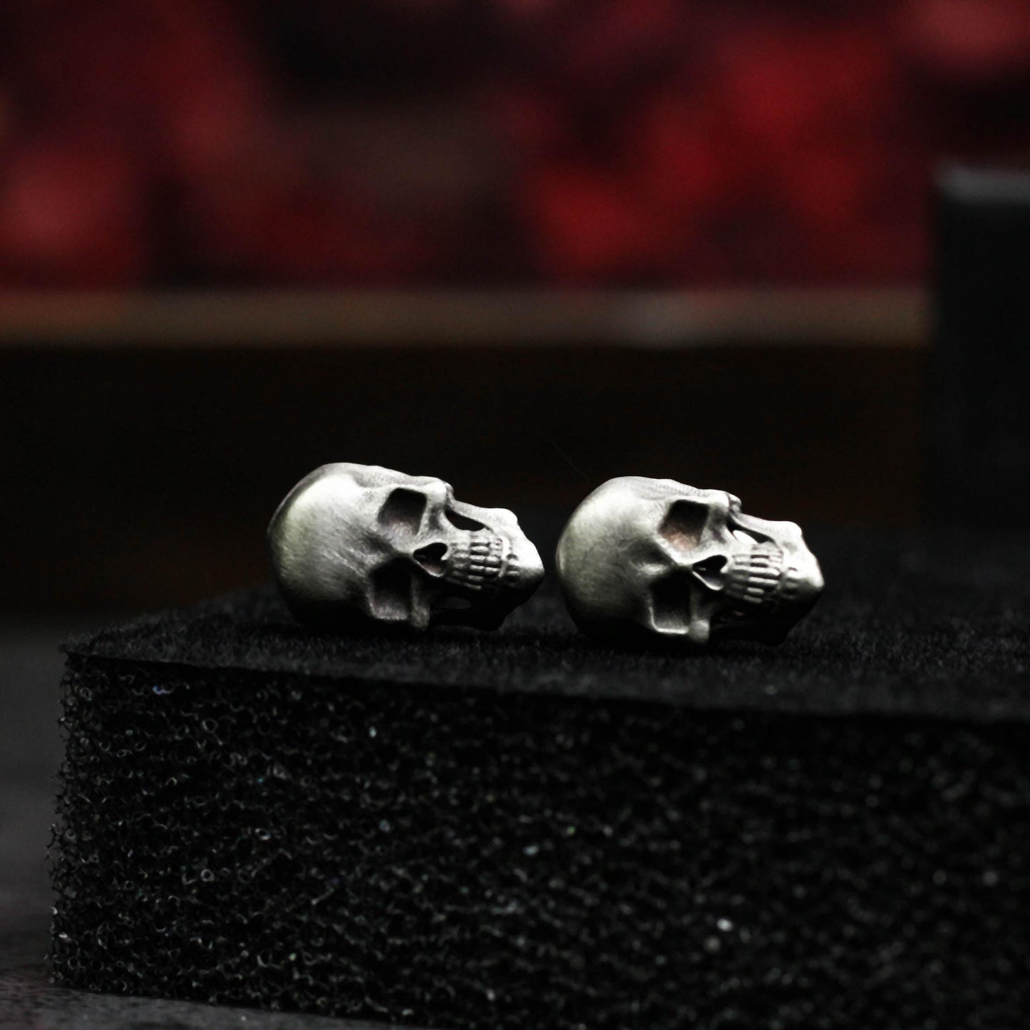 Classic Skull Stud Earrings - 925 Sterling Silver Handmade