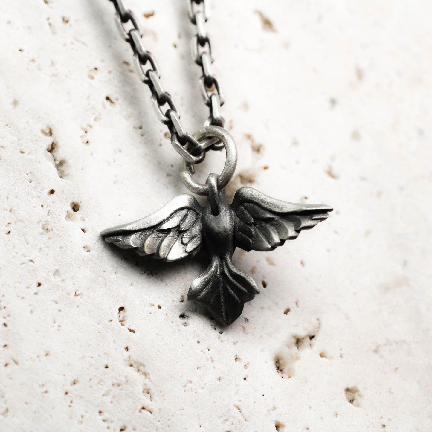 Ethereal Raven Pendant - 925 Silver Handcrafted