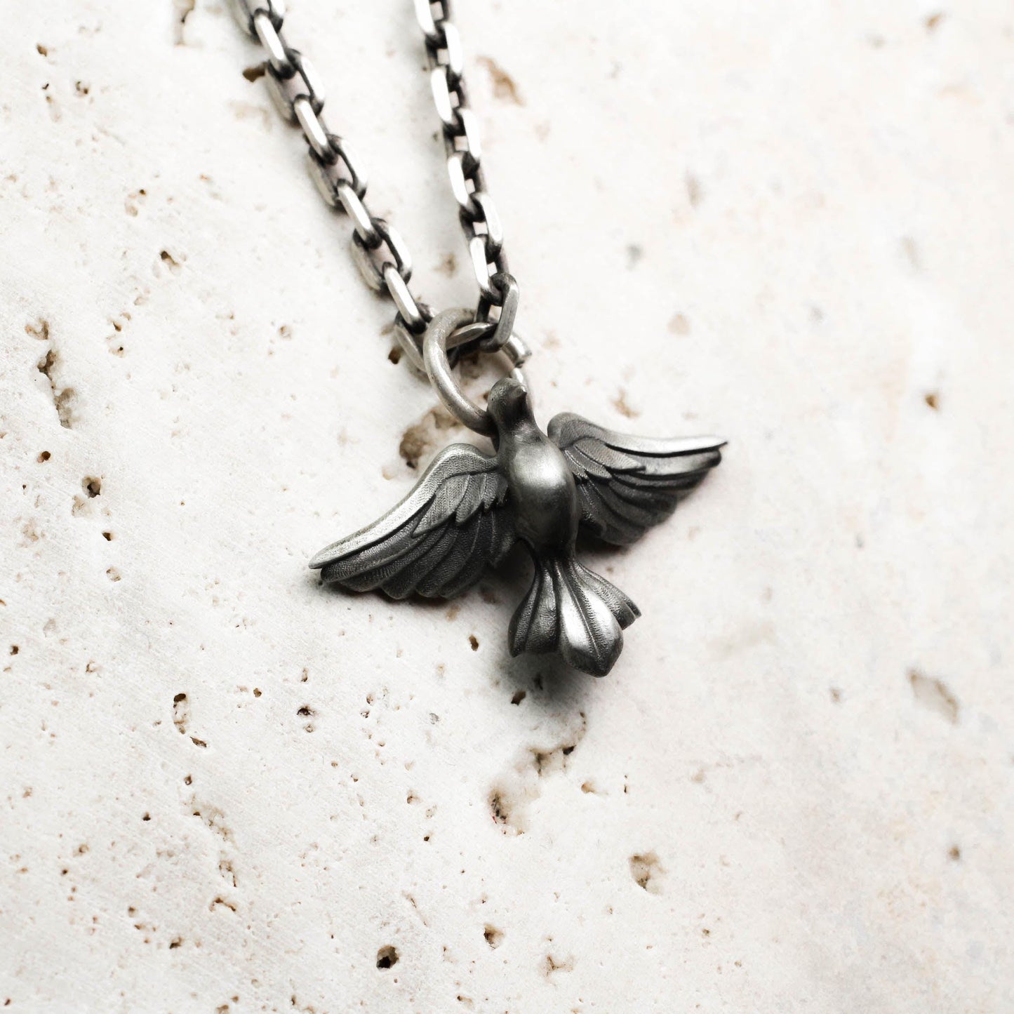 Ethereal Raven Pendant - 925 Silver Handcrafted