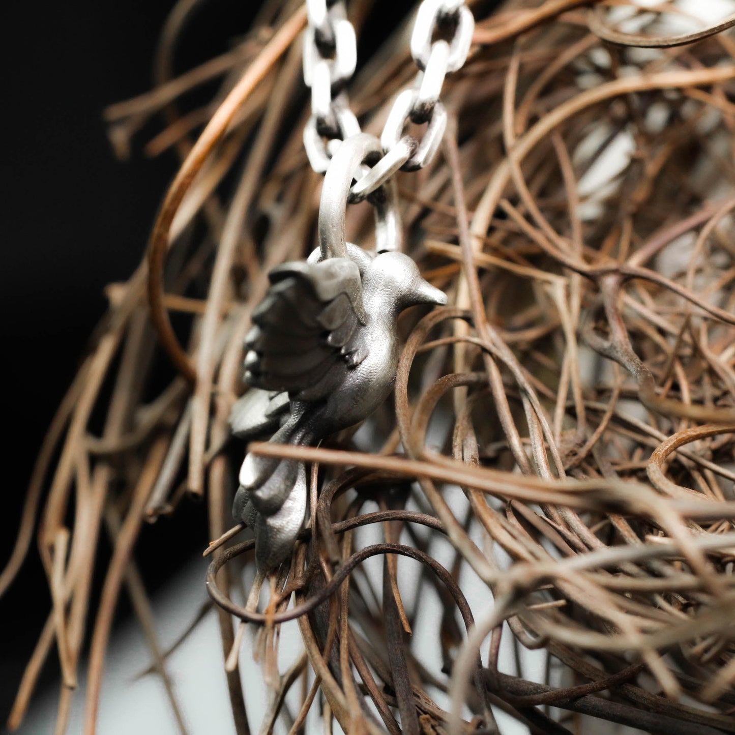 Ethereal Raven Pendant - 925 Silver Handcrafted