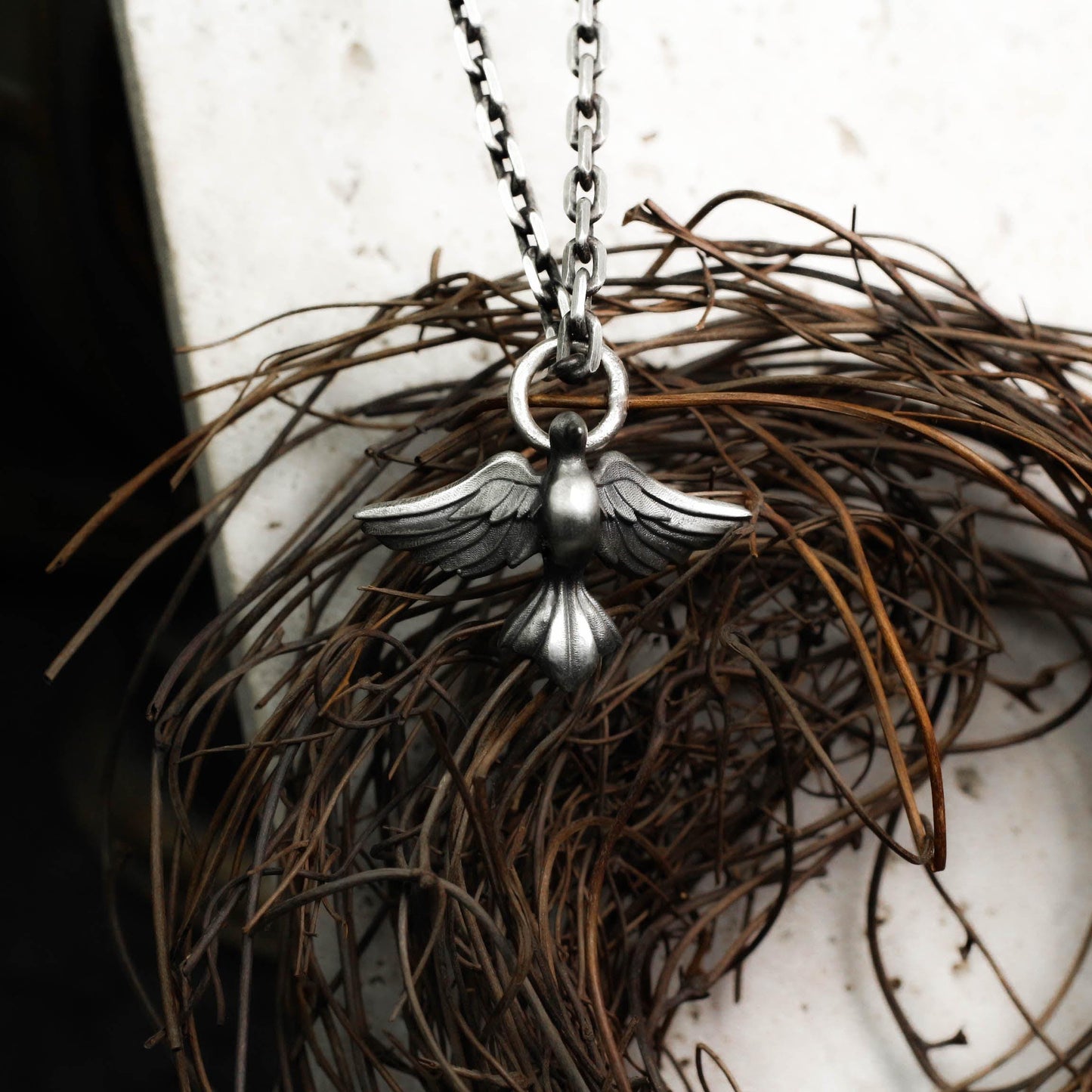 Ethereal Raven Pendant - 925 Silver Handcrafted