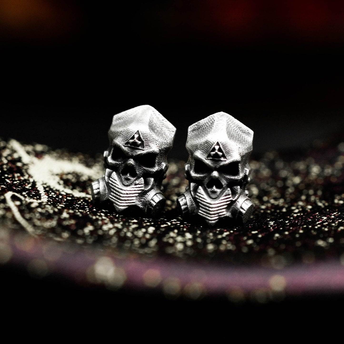Samurai Skull Earrings - 925 Sterling Silver Handmade