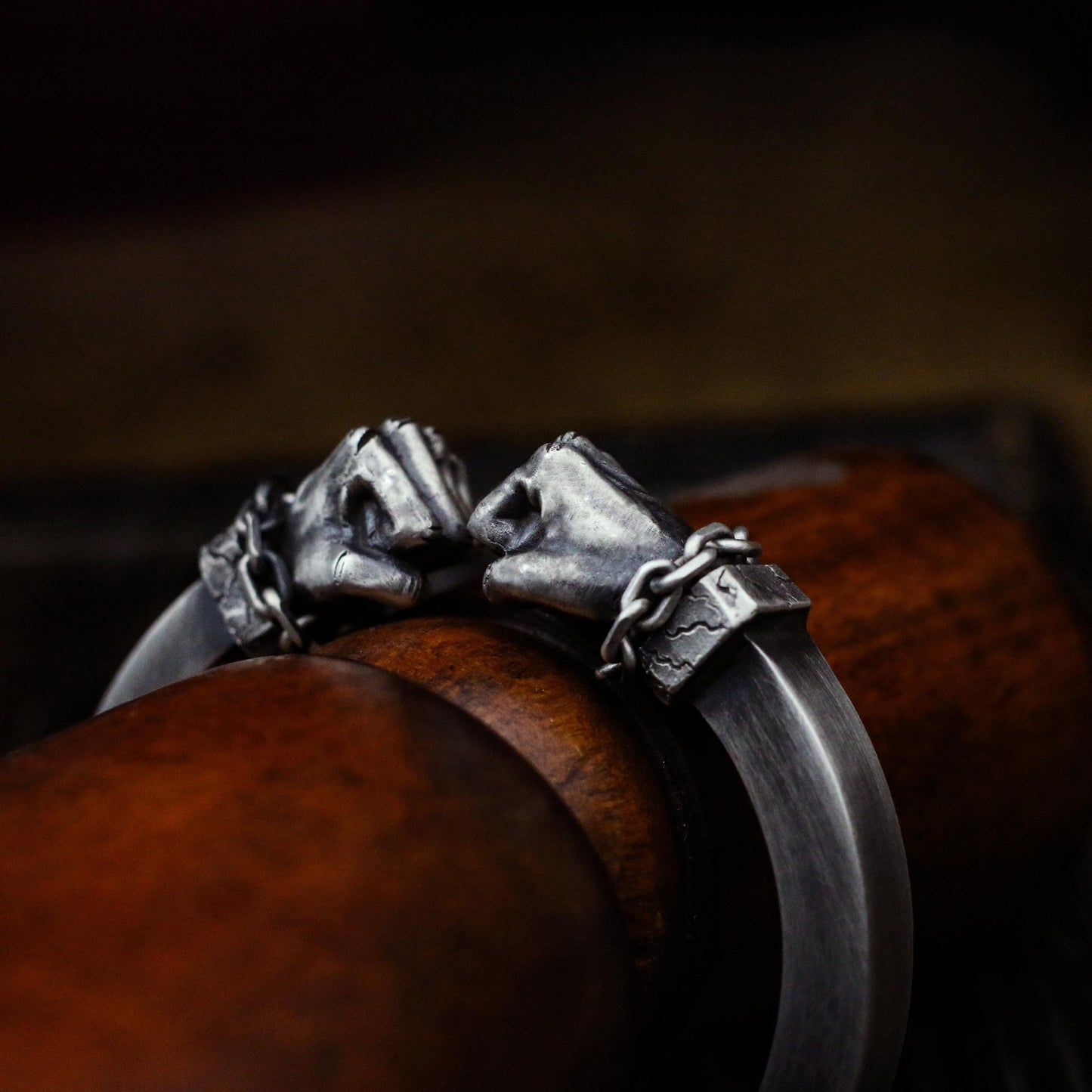 Double Fist Cuff Bracelet - 925 Sterling Silver Handmade