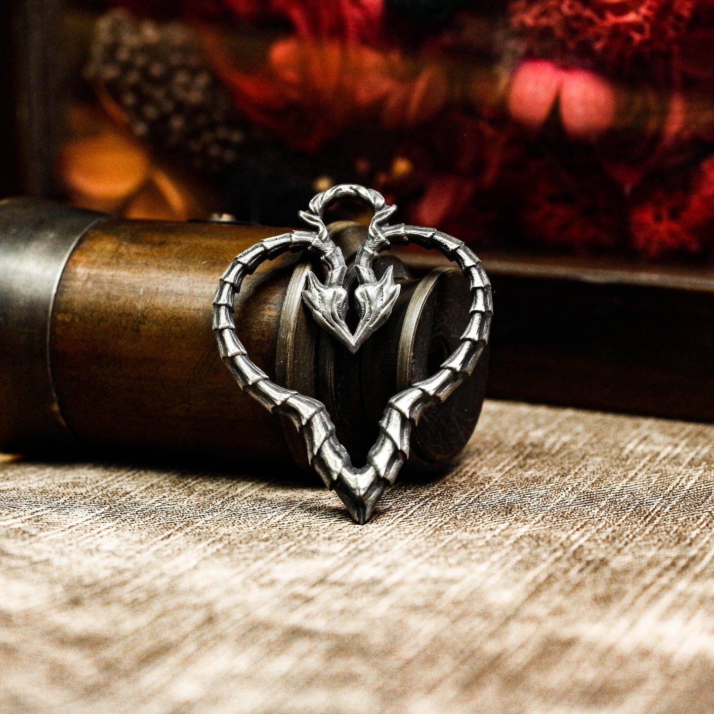 Twisted Heart Gothic Pendant - Handcrafted in 925 Silver