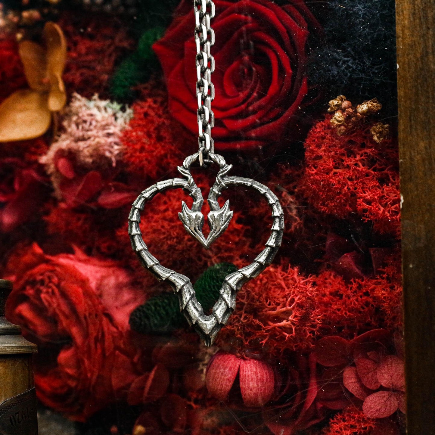 Twisted Heart Gothic Pendant - Handcrafted in 925 Silver