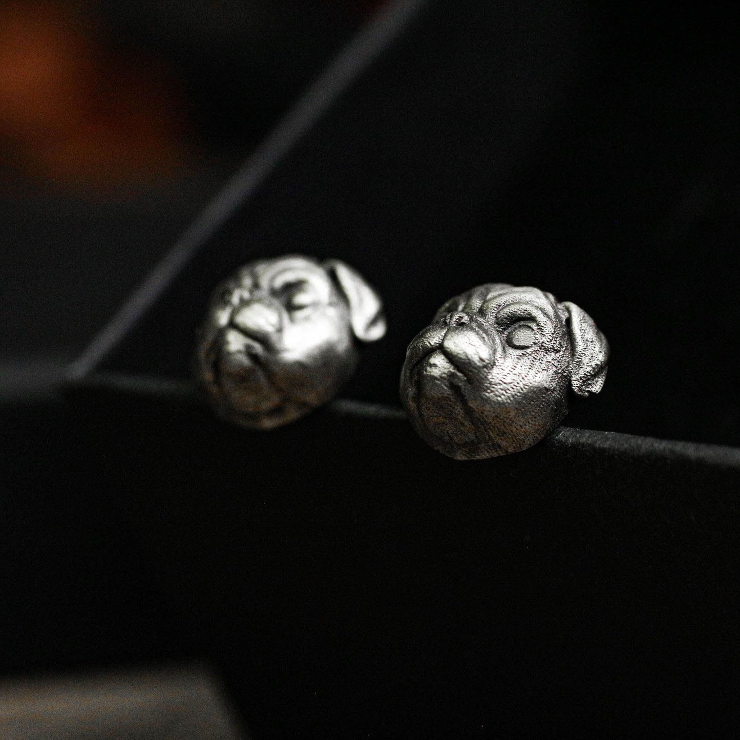 Charming Pug Earrings - 925 Sterling Silver Handmade
