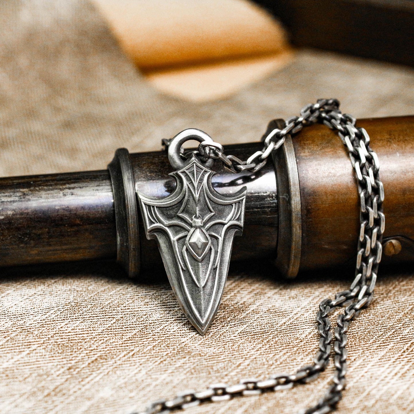 Sacred Warrior Spearhead Pendant - Artisan Crafted in 925 Silver