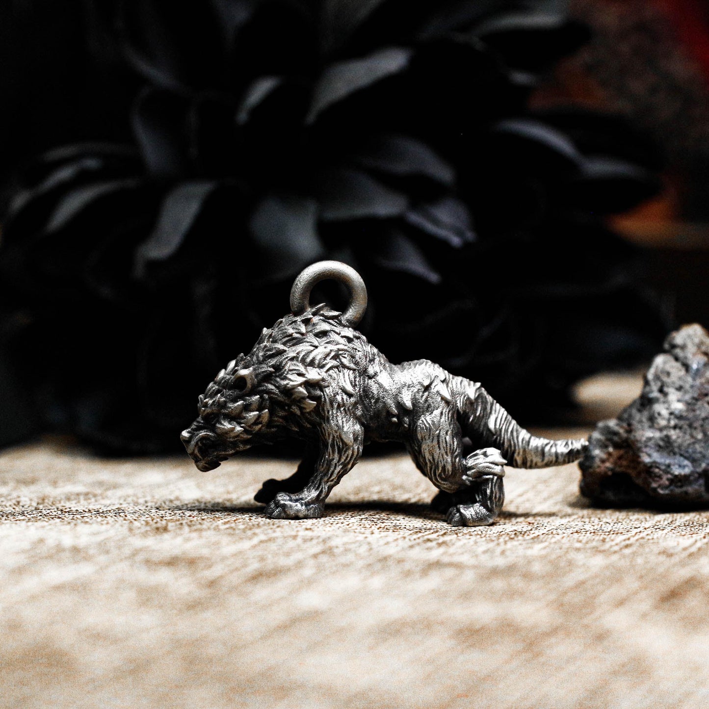 Feral Beast Guardian Pendant - Artisan Crafted in 925 Silver