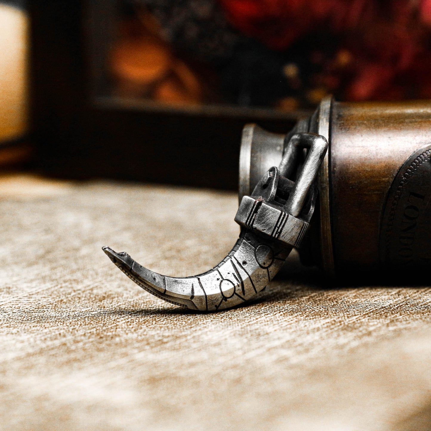 Lunar Crescent Claw Pendant - Handcrafted in 925 Silver