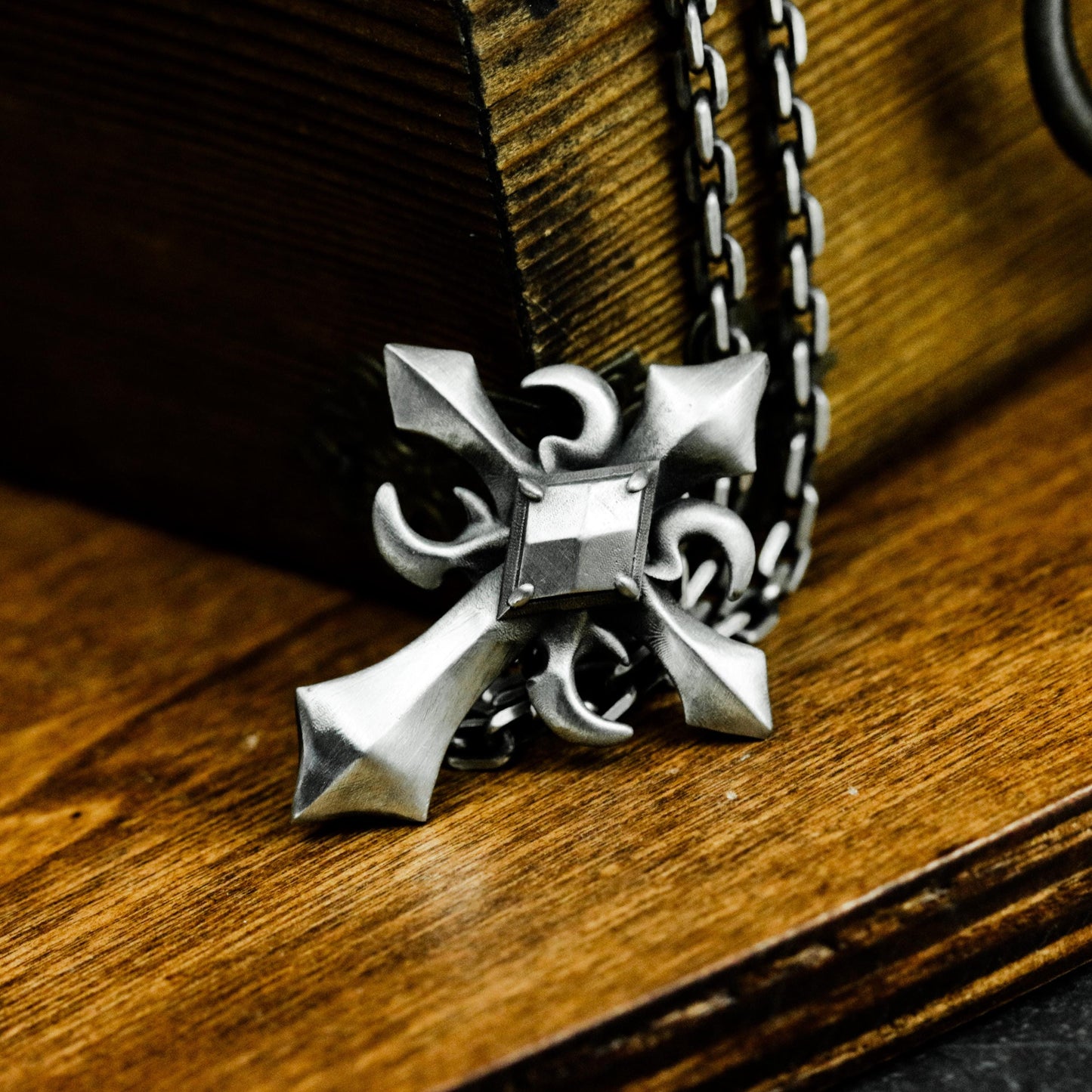 Gothic Cross Pendant - 925 Sterling Silver Handmade