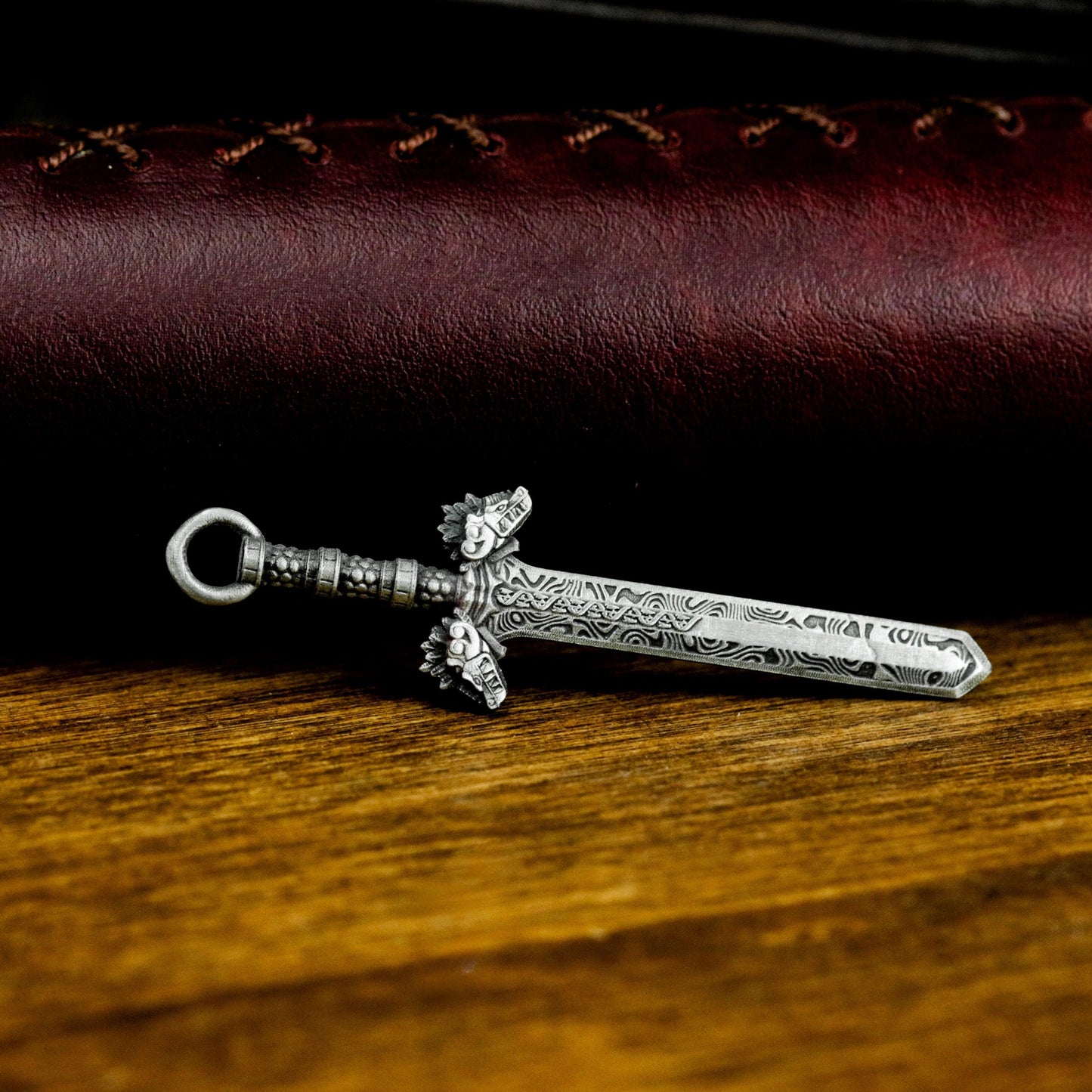 Engraved Sword Pendant - 925 Sterling Silver Handmade