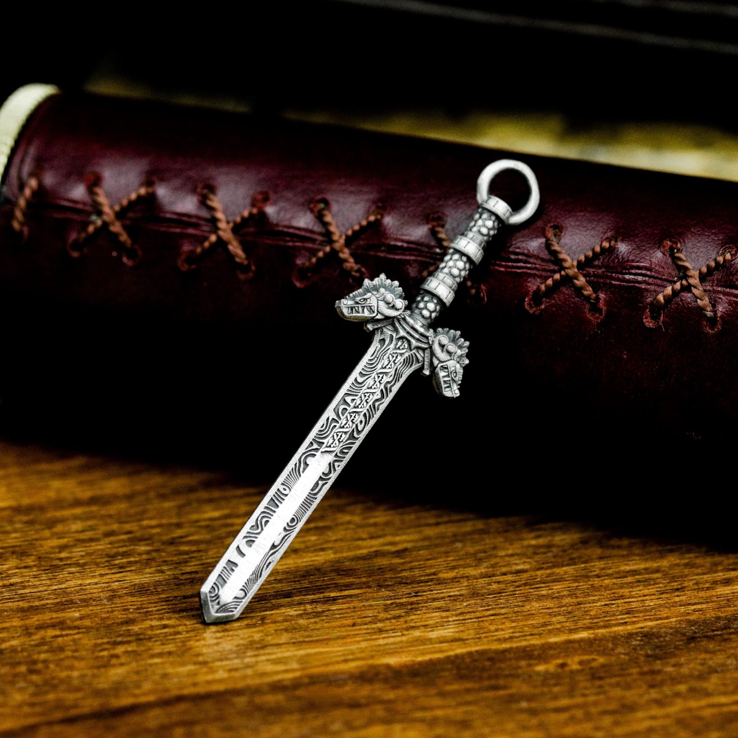 Engraved Sword Pendant - 925 Sterling Silver Handmade