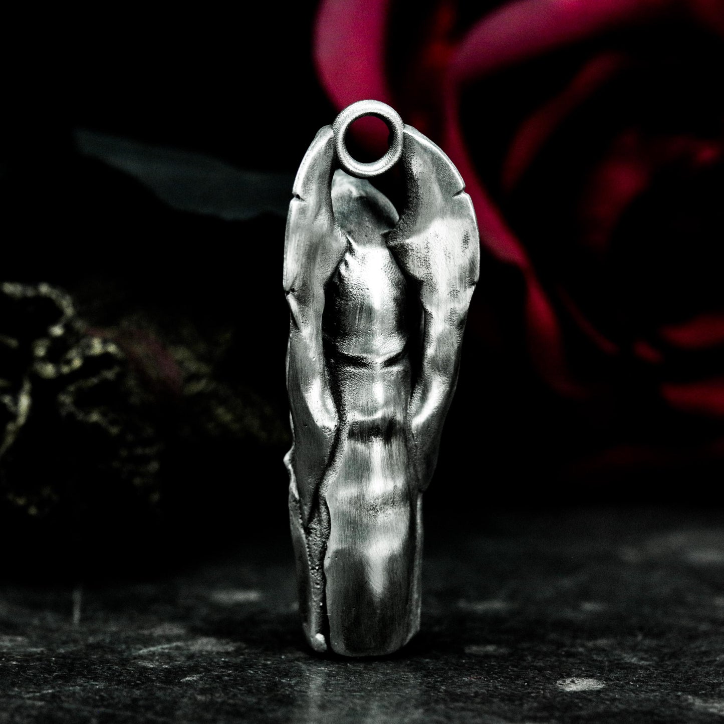 Winged Grim Reaper Pendant - 925 Sterling Silver Handmade