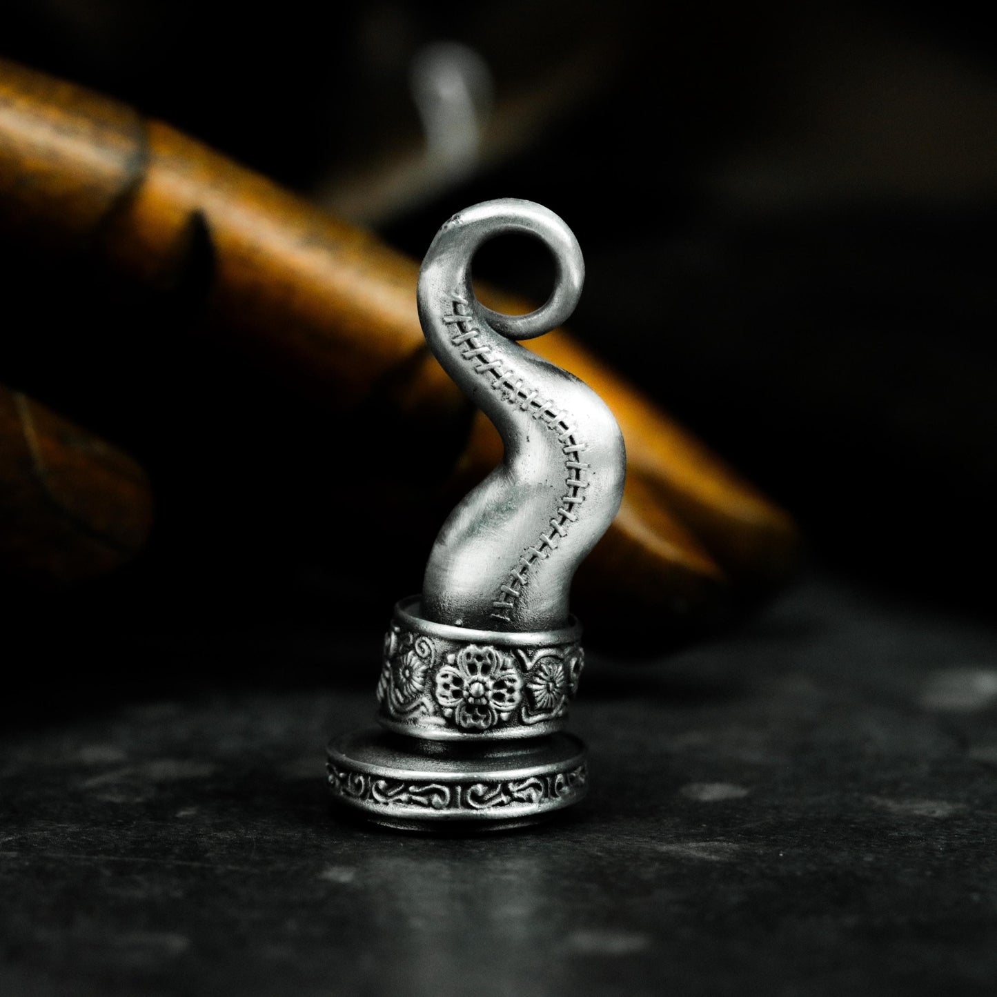 Ornate Pirate Hook Pendant - 925 Sterling Silver Handmade