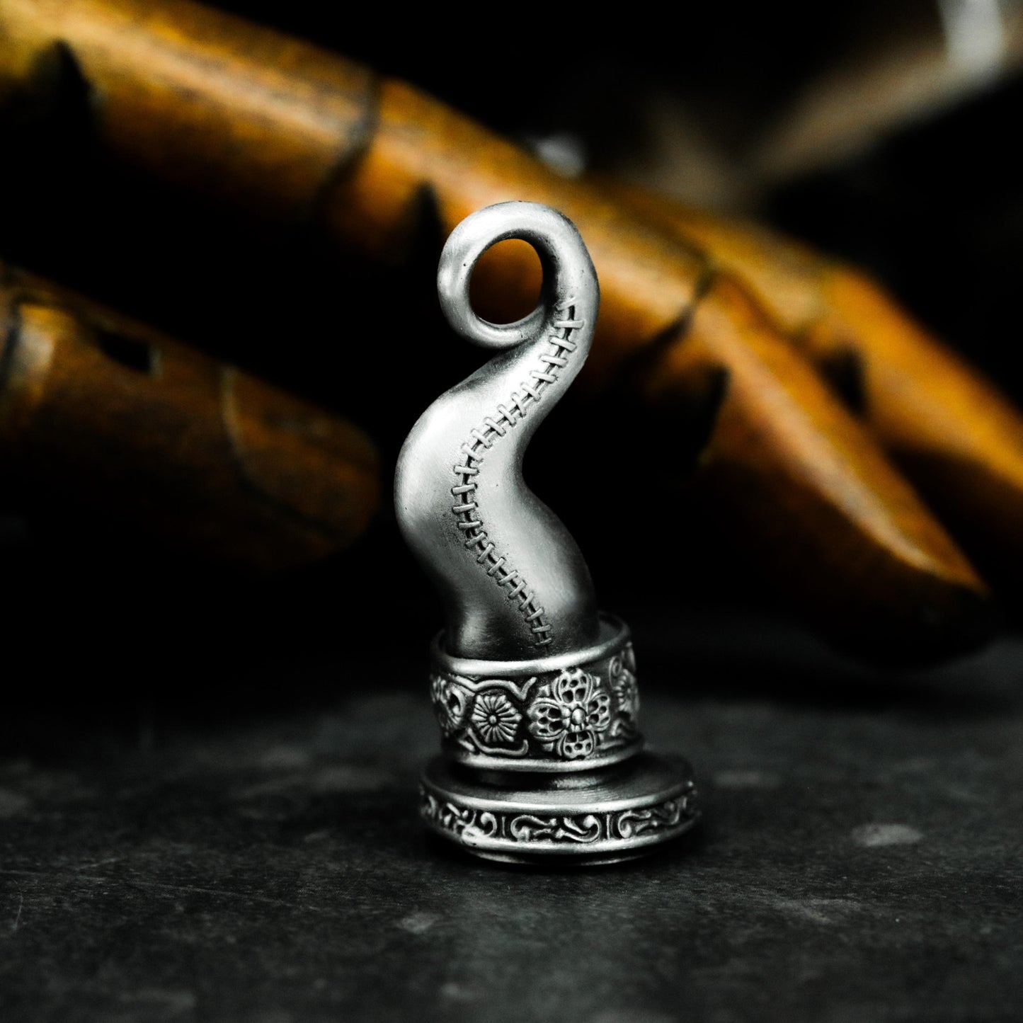 Ornate Pirate Hook Pendant - 925 Sterling Silver Handmade