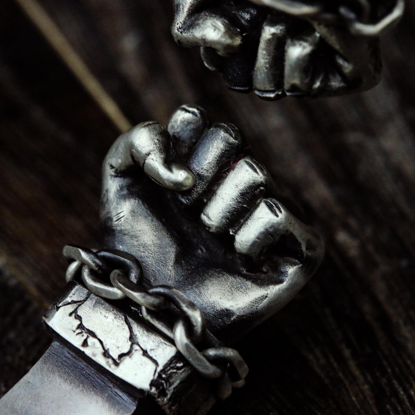 Double Fist Cuff Bracelet - 925 Sterling Silver Handmade