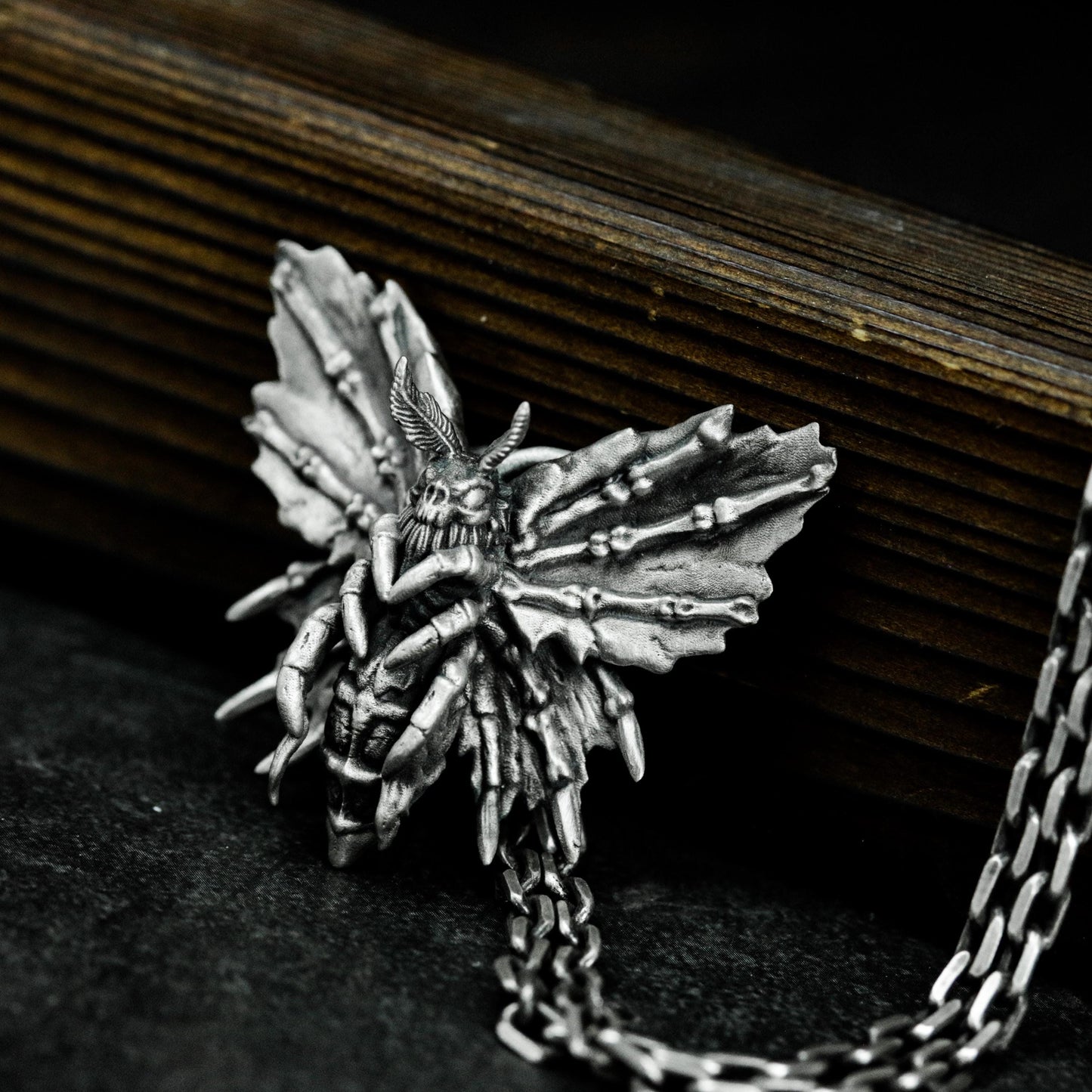 Death Moth Pendant - 925 Sterling Silver Handmade