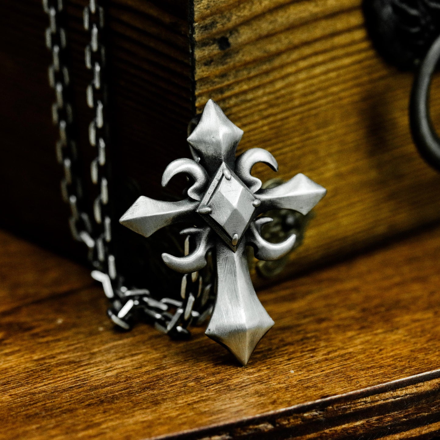 Gothic Cross Pendant - 925 Sterling Silver Handmade