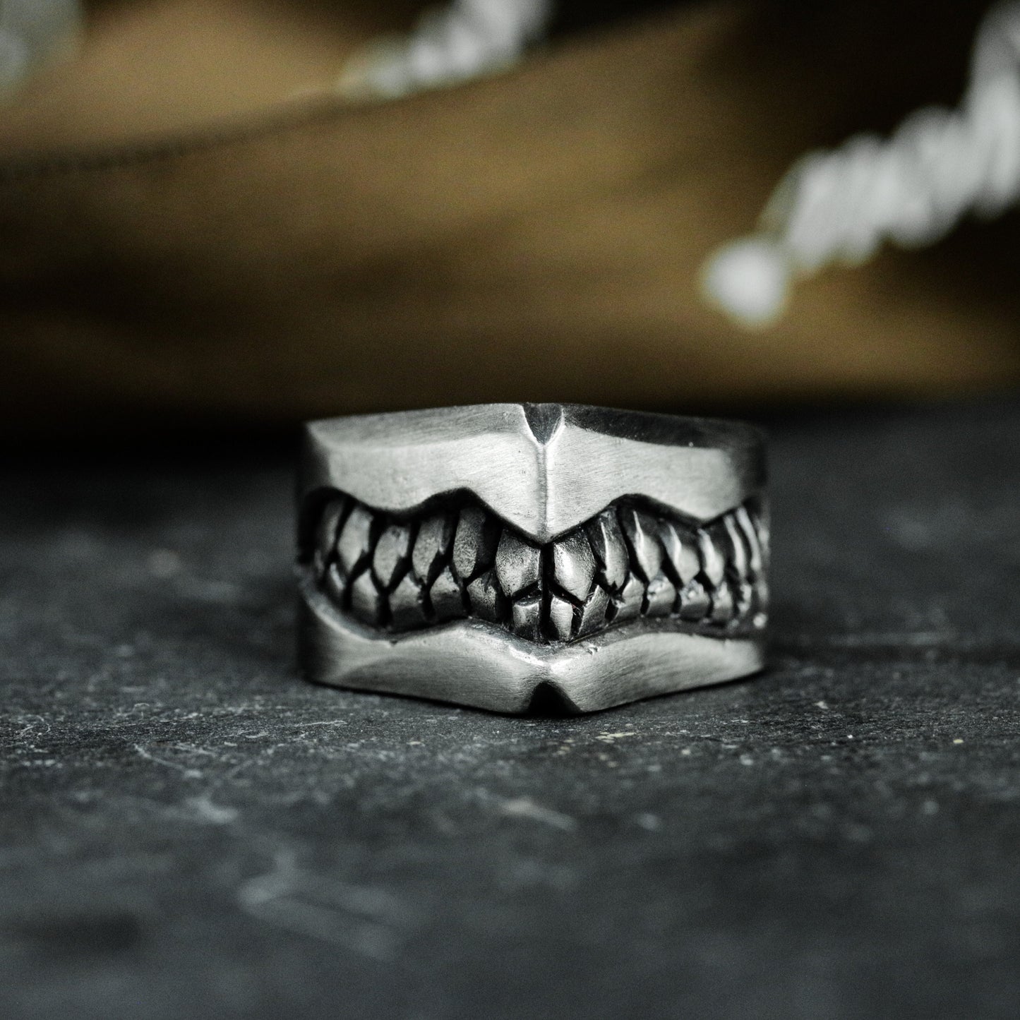 Grinning Teeth Ring ¨C 925 Silver Handmade