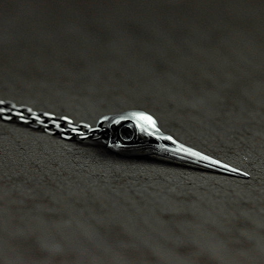 Bird Skull Pendant - 925 Sterling Silver Handmade