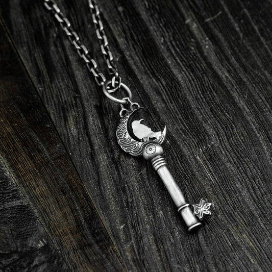 Celestial Key Pendant - 925 Sterling Silver Handmade