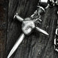 Heart and Dagger Pendant - 925 Sterling Silver Handmade