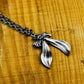 Ribbon Skull Pendant - 925 Sterling Silver Handmade