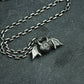 Demon Wing Eyeball Pendant - 925 Sterling Silver Handmade