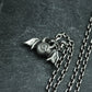 Demon Wing Eyeball Pendant - 925 Sterling Silver Handmade