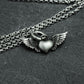 Winged Heart Pendant - 925 Sterling Silver Handmade