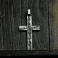Engraved Cross Pendant with Vines - 925 Sterling Silver Handmade