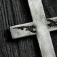 Engraved Cross Pendant with Vines - 925 Sterling Silver Handmade