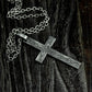 Engraved Cross Pendant with Vines - 925 Sterling Silver Handmade