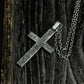 Engraved Cross Pendant with Vines - 925 Sterling Silver Handmade