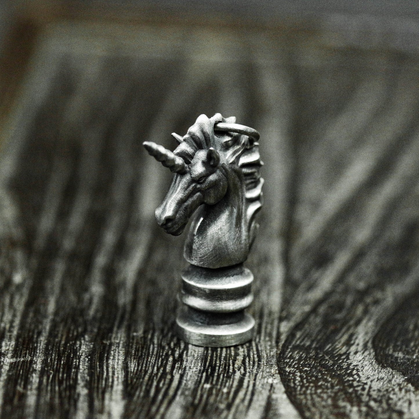 Unicorn Chess Knight Pendant - 925 Sterling Silver Handmade