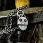 Gear-Eyed Grinning Skull Pendant - 925 Sterling Silver Handmade